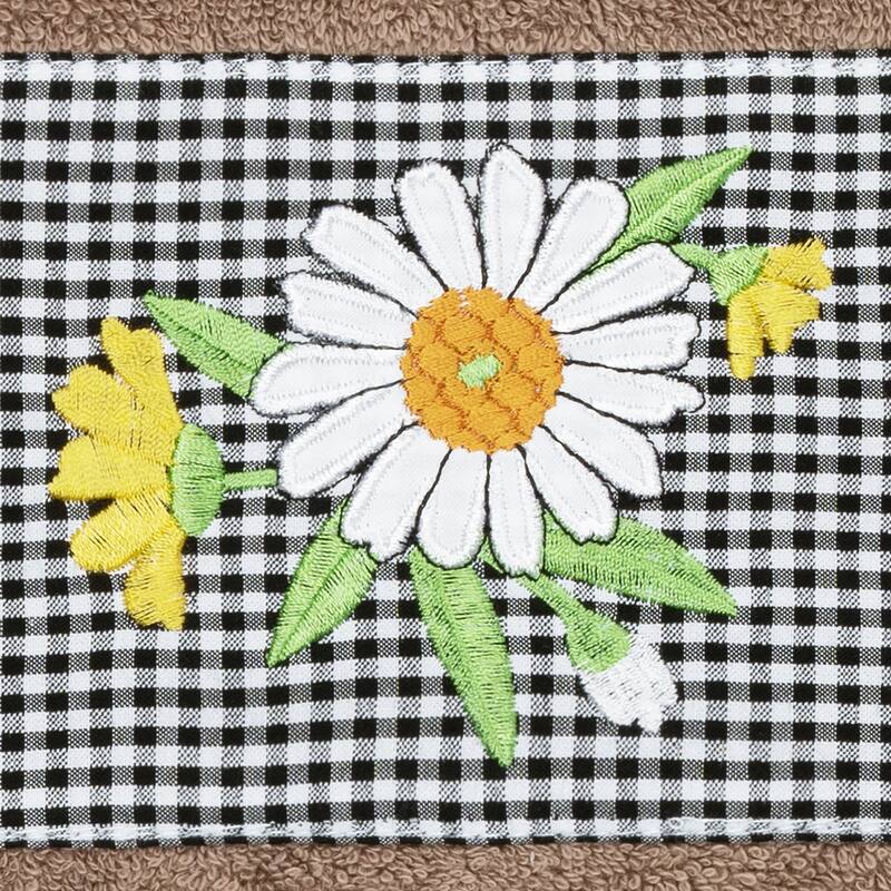 Authentic Hotel and Spa 100% Turkish Cotton Daisy Embellished Hand Towel