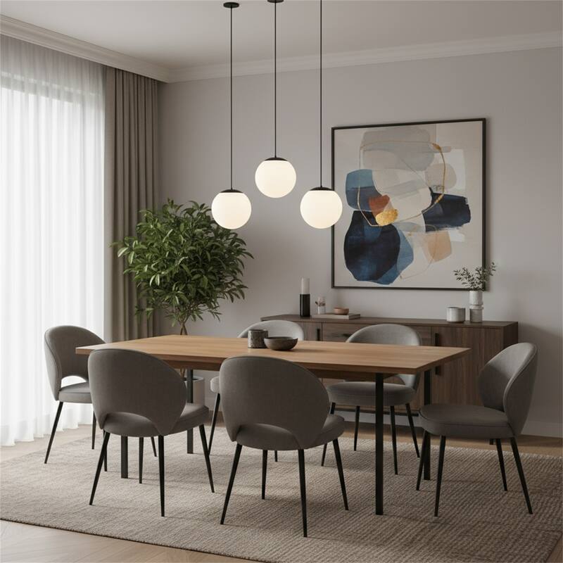 10" Diameter Etched White Glass Globe Integrated LED Pendant