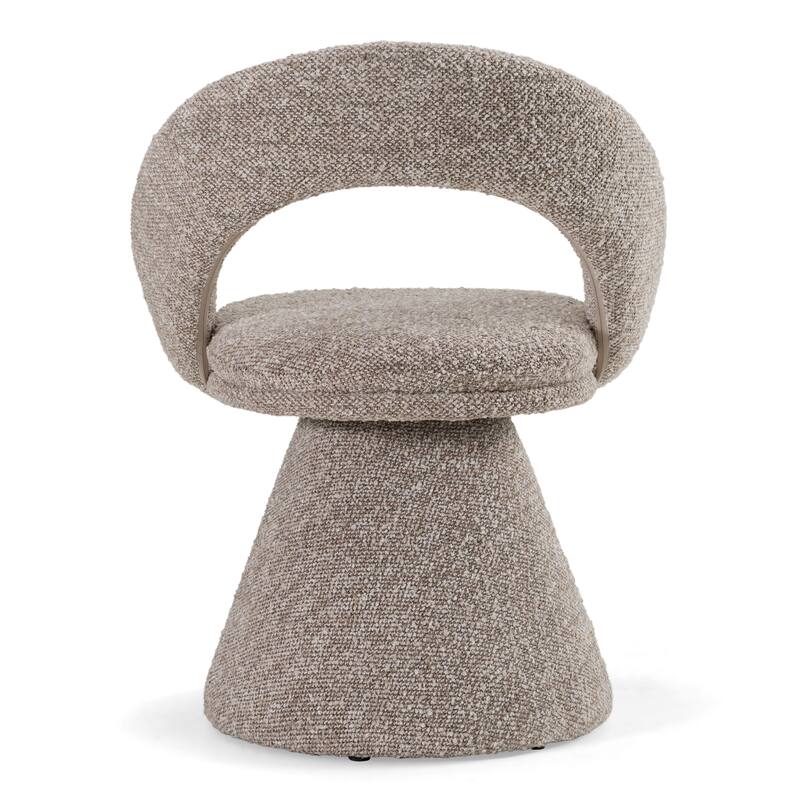 Modrest Wiles Modern Grey Fabric Swivel Dining Chair