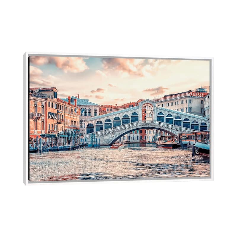 iCanvas "Ponte Di Rialto" by Manjik Pictures Framed Canvas Print - White - 26x40