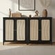 preview thumbnail 62 of 68, Spruce & Spring Boho Chic Sideboard Buffet Cabinet with Storage for Dining & Living Room 2 Pieces - Black