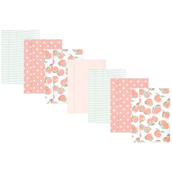 slide 1 of 1, Hudson Baby Infant Girl Flannel Burp Cloth 7pk, Sweet Peach, One Size - Sweet Peach 7 Pack - One Size One Size - Sweet Peach 7 Pack