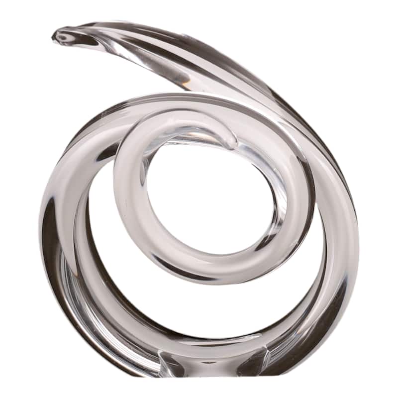 Glass Sculpture Abstract Savoir Trend Inspired Accent Piece - 8" Clear - 14" x 8" x 8"
