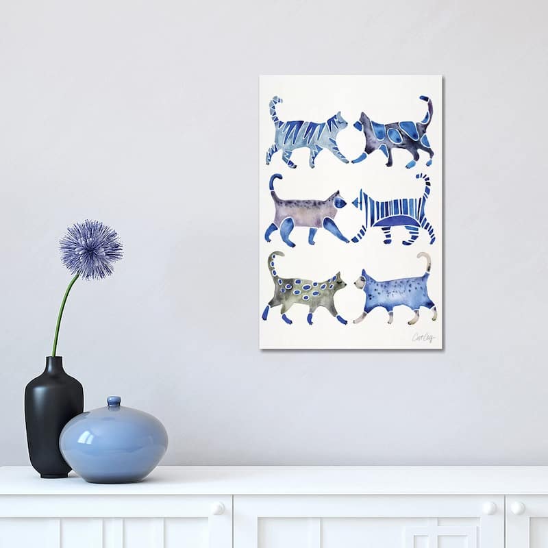 iCanvas "Blue Cat Collection" by Cat Coquillette Canvas Print - 18x12x1.5