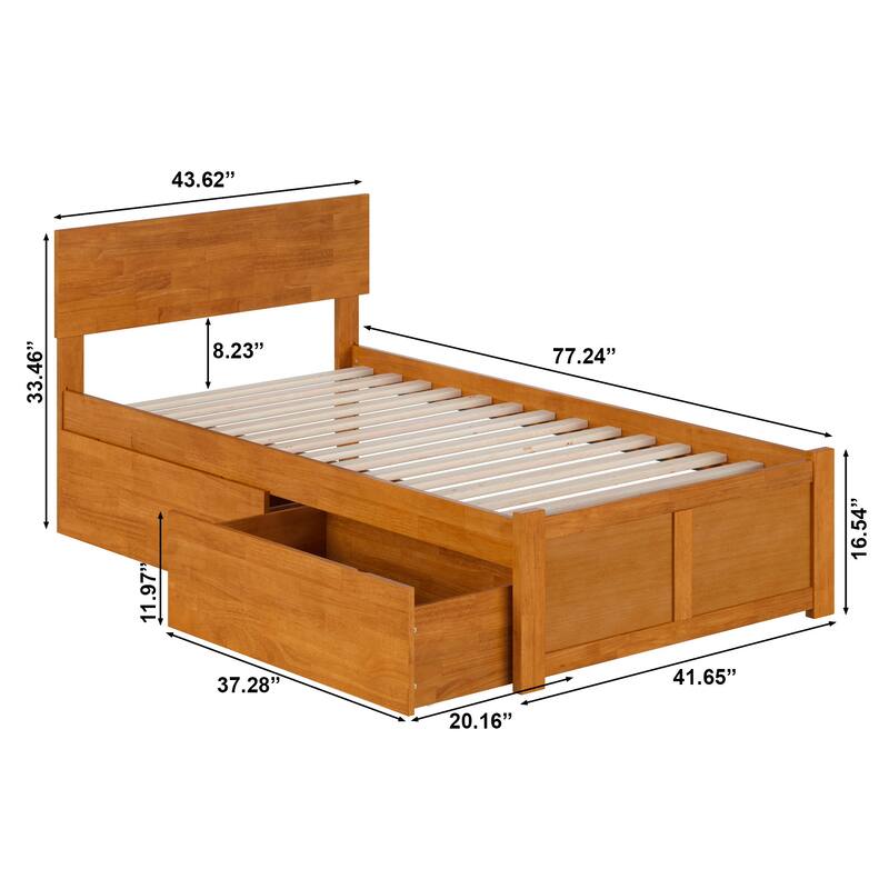 Orlando Platform Bed with Footboard and Storage Drawers