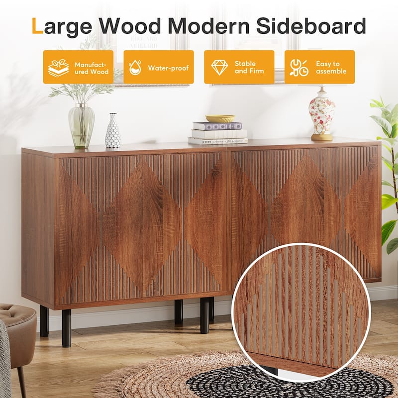 58 Inches Sideboard Buffet Cabinet with Doors Freestanding Storage Cabinet
