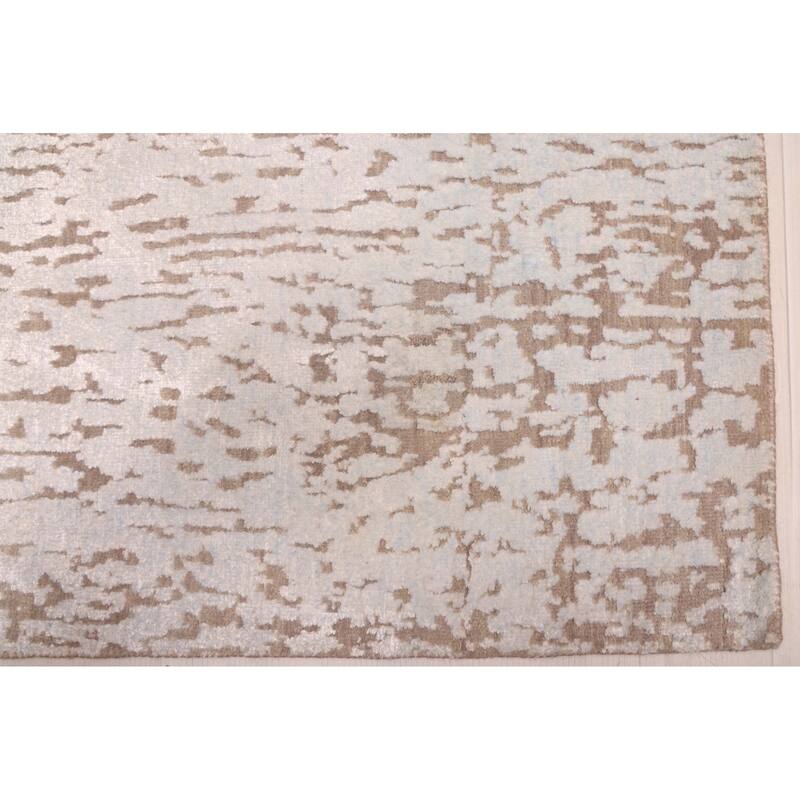 ECARPETGALLERY Hand-knotted Legacy Light Blue Silk, Wool Rug - 2'6 x 9'11