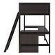 preview thumbnail 5 of 8, Twin Loft Bed with Desk Shelves Space-Saving Design Brown Modern Contemporary Unisex Nature Wood Finish Includes Hardware