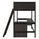 preview thumbnail 18 of 16, Twin Size Wooden Loft Bed with Ladder, Shelves and Desk, Espresso