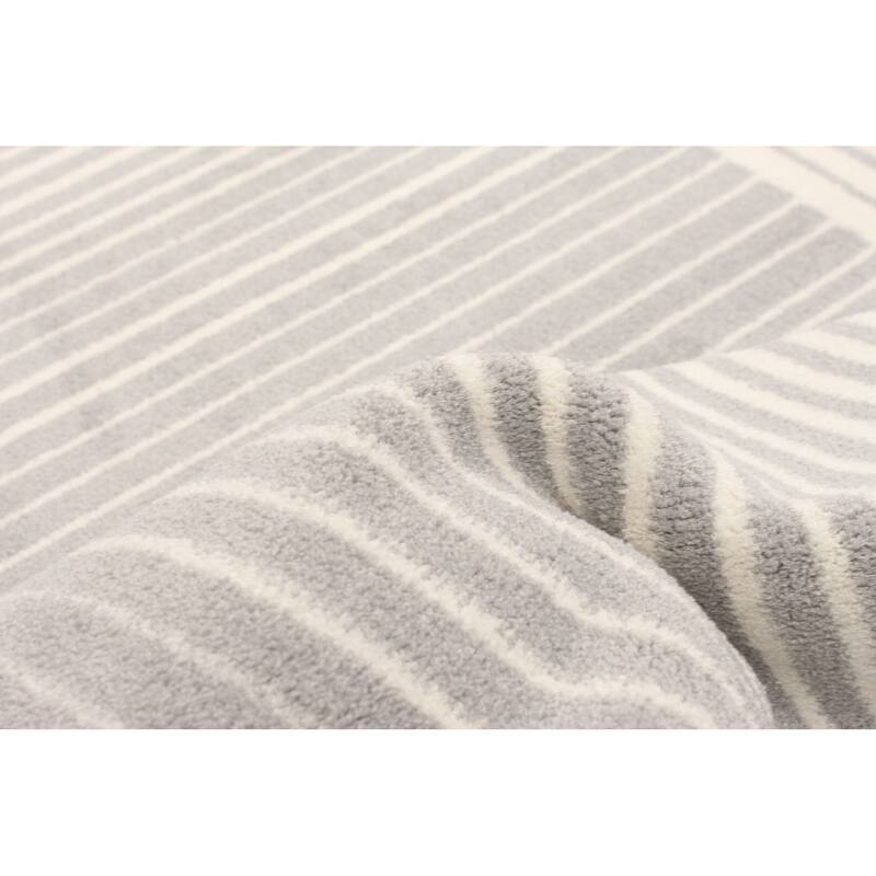 ECARPETGALLERY Ambiance White/Grey Modern & Contemporary Rug