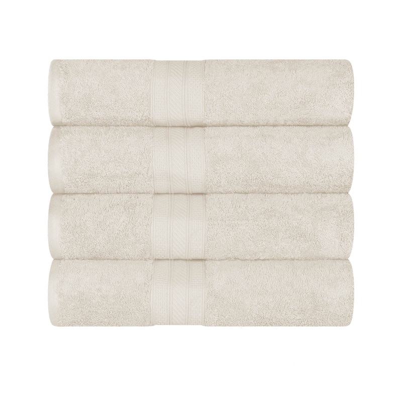 Superior Cotton Solid Highly-Absorbent Bath Towel - (Set of 4)