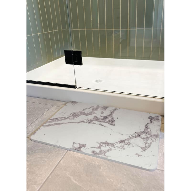 FloorPops Marble Grey Stone Quick Drying Mat