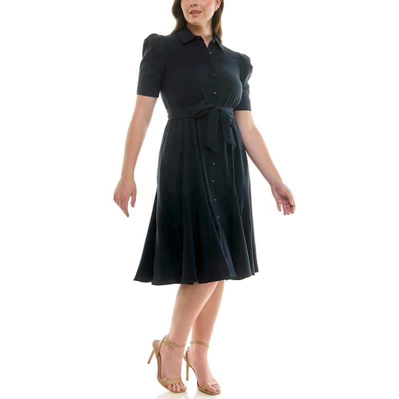 Nanette Lepore Collared Fit & Flare Dress - Nanette Navy - 14