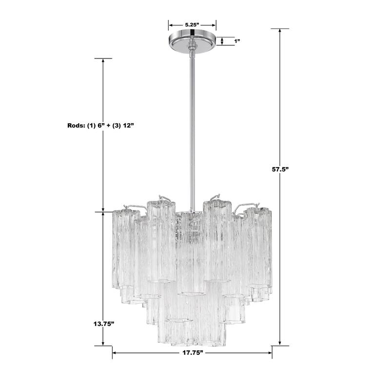 Addis 4 Light Polished Chrome Chandelier - 17.75"W x 13.75"H x 17.75"D