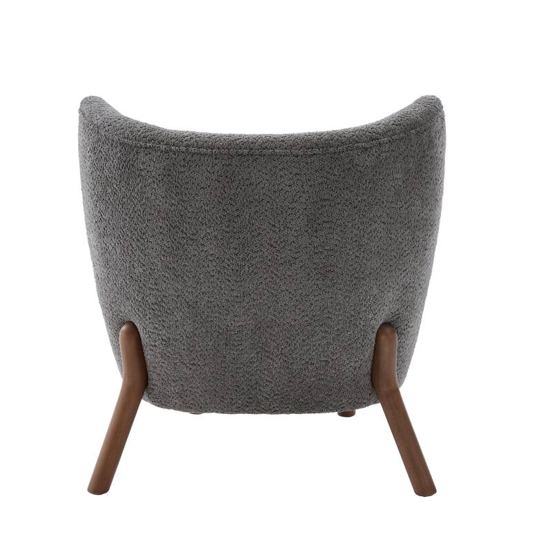 Scott Living - Aurora Modern Upholstered Accent Chair with High-Resilience Seat Cushion, Sculptural Backrest & Solid Wood Legs