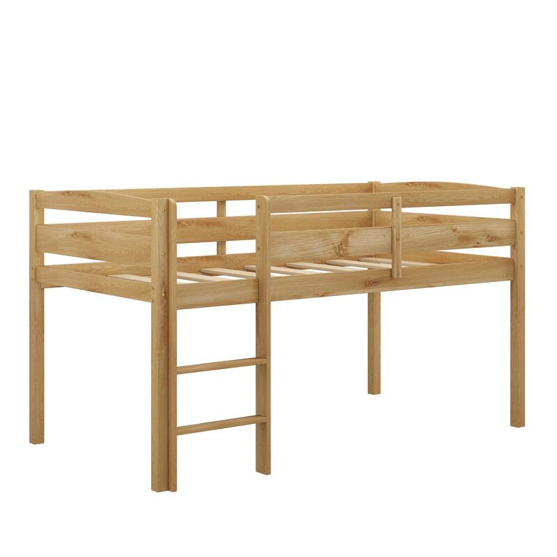 Modern Twin Size Low Loft Beds with Ladder