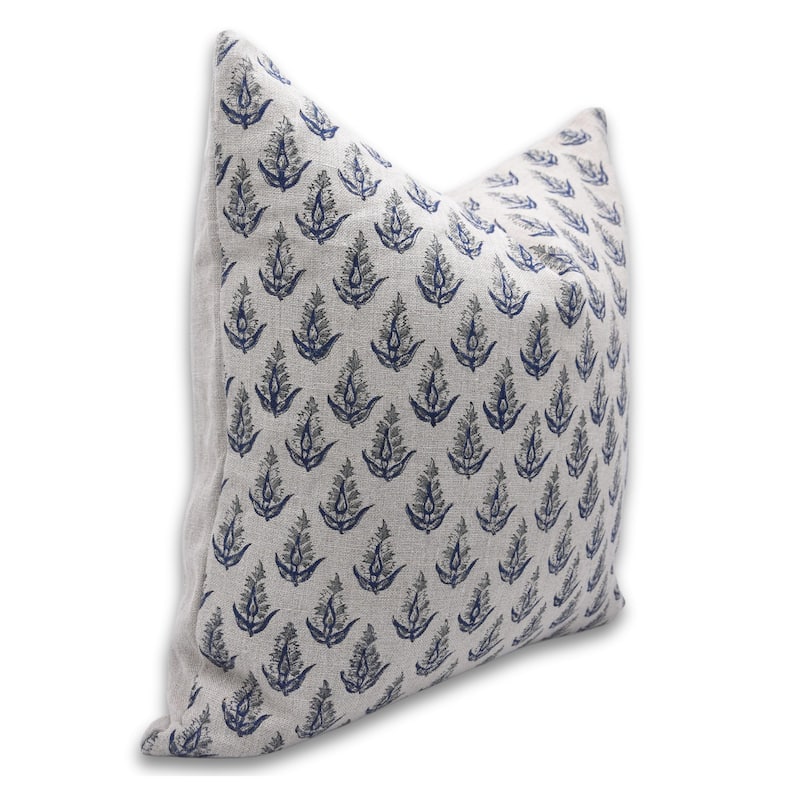 Linen Square Block print pillow Cover - Kanakbuta