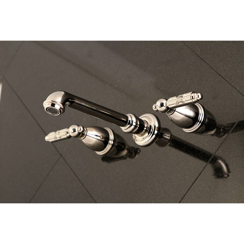 Kingston Brass Georgian Two-Handle 3-Hole Wall Mount Bathroom Faucet