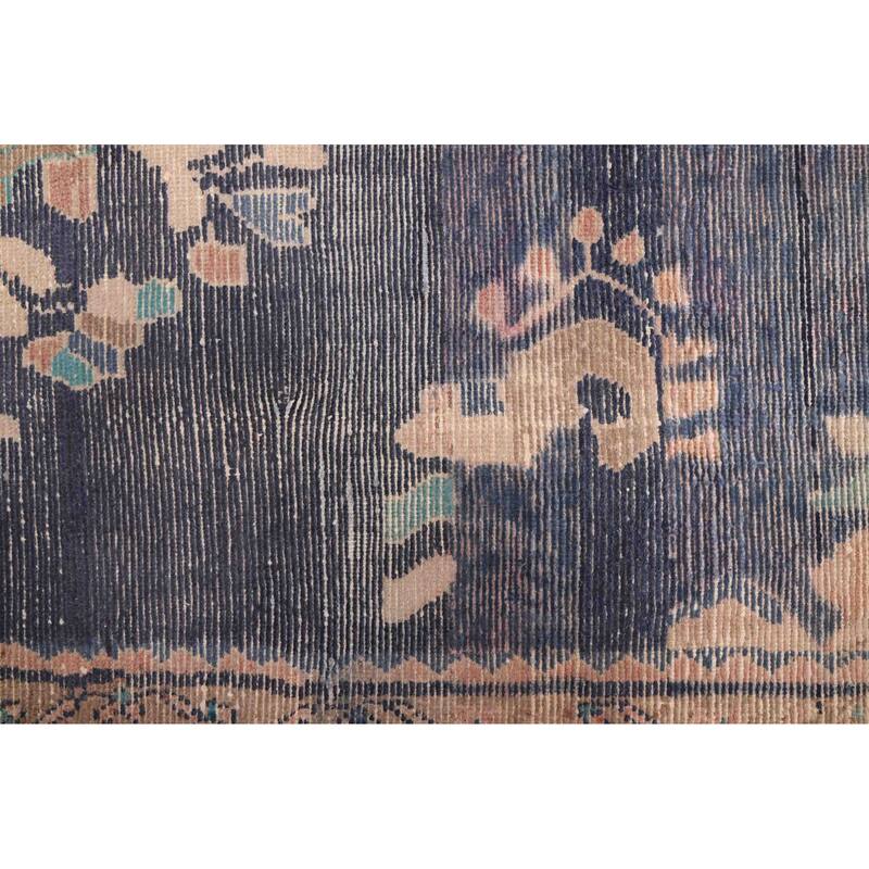ECARPETGALLERY Hand-knotted Antalya Vintage Navy Wool Rug - 4'3 x 6'6