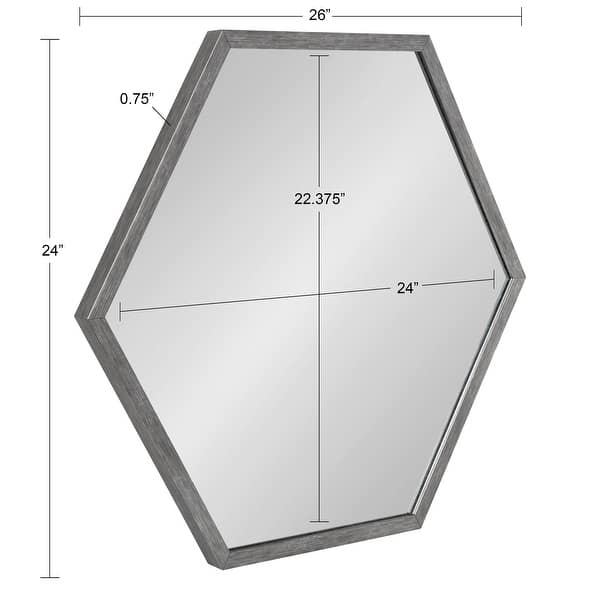 dimension image slide 0 of 6, Kate and Laurel Laverty Framed Hexagon Wall Mirror