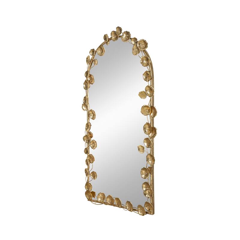 Wall Mirror with Golden Leaf Accents,Designed by CUSchoice