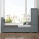 preview thumbnail 1 of 22, Twin Platform Bed with Storage Headboard & Footboard, Pull Out Shelves and Twin Trundle, Grey Grey