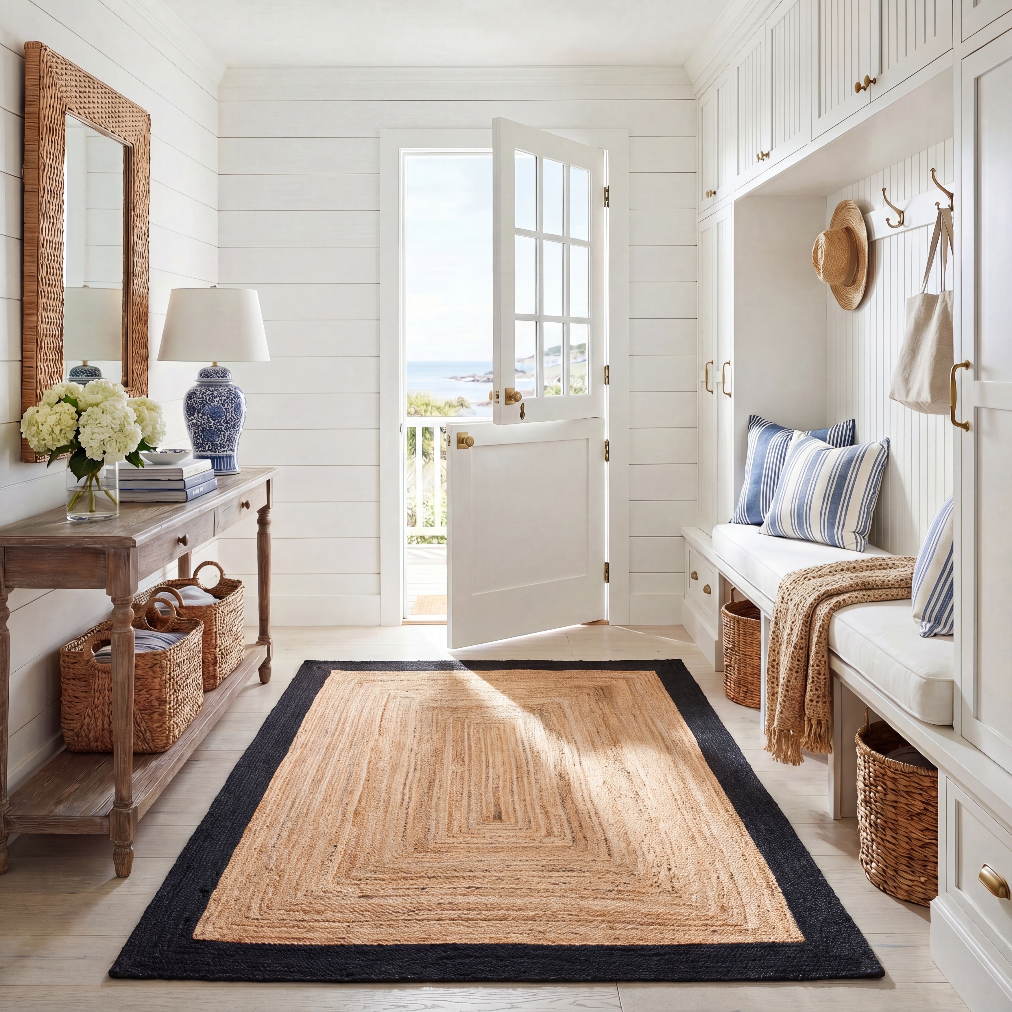SAFAVIEH Natural Fiber Marjory Border Jute Rug