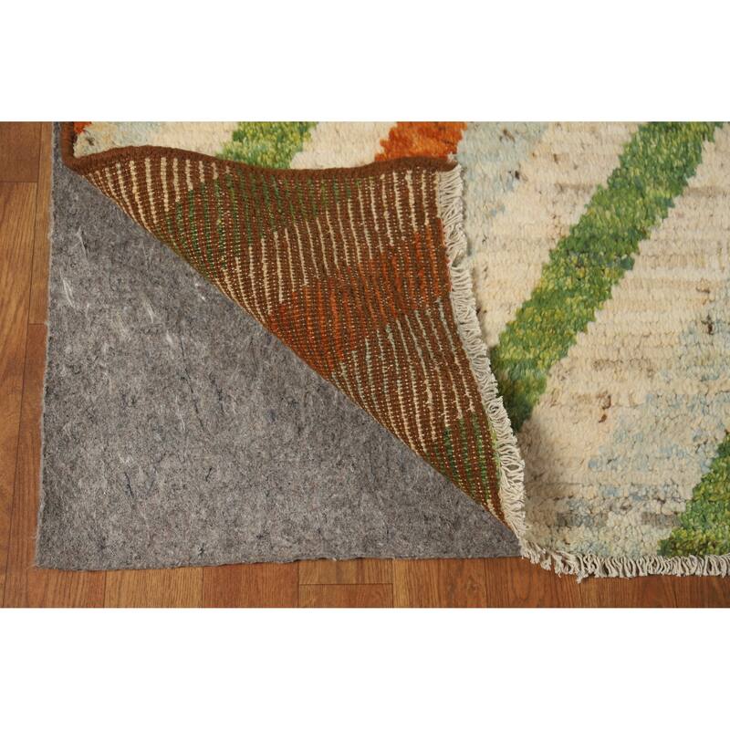 Moroccan Oriental Rug Hand-Knotted Bedroom Wool Carpet - 8'5" x 9'10"