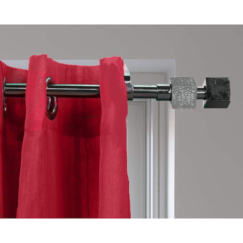 Adjustable 3/4" Single Window Curtain Rod 50" to 82" Graphite - 50" to 82" L x 3/4" D