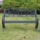 preview thumbnail 4 of 4, DAVEE Courtyard Garden Backyard Metal Bench - Black - 50.4*23.4*33.5 inches