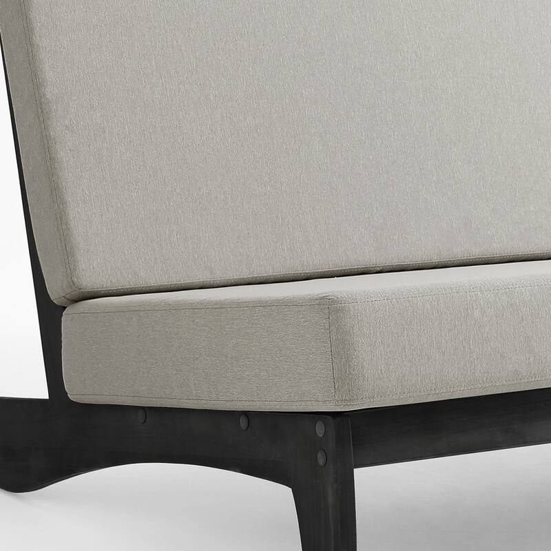 Beach-Style Outdoor Acacia Club Chair Set Loveseate with Plush All-Weather Cushions