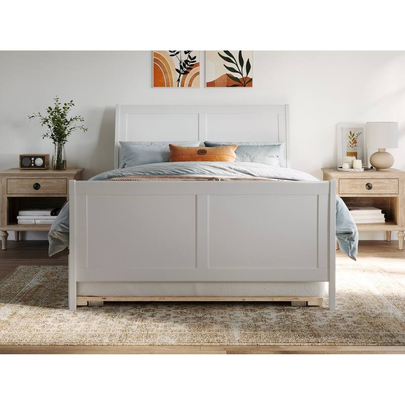 Portland Full Size Platform Bed with Matching Footboard & Trundle
