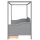 preview thumbnail 9 of 16, Grey Wooden Canopy Daybed with 3 in 1 Storage Drawers,Twin