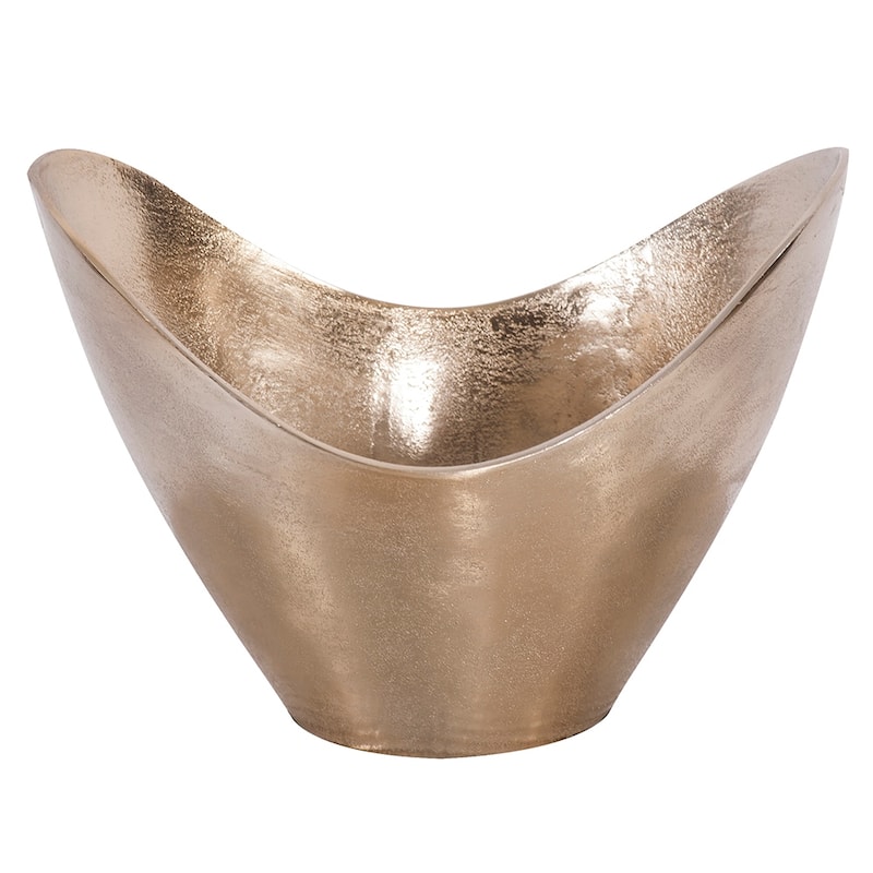 Allan Andrews Raw Gold Aluminum Decorative Hi-Lo Bowl