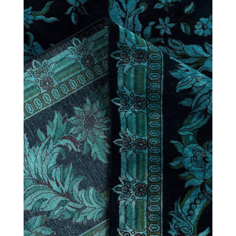 Fine Vibrance One-of-a-Kind Hand-Knotted Area Rug - Black, 9' 1" x 11' 10" - 9' 1" x 11' 10"