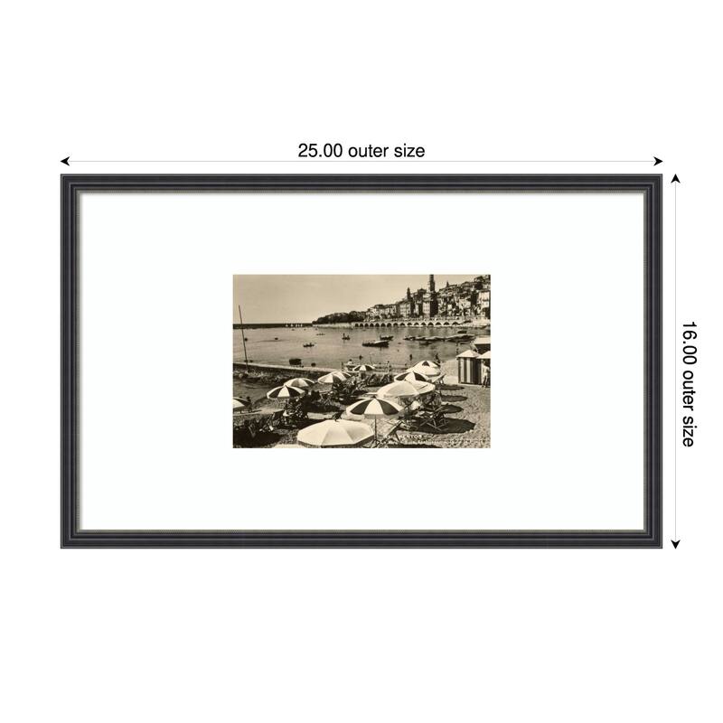 Summer in France No. 3 Wood Framed Wall Art Print - Stylish Black Narrow