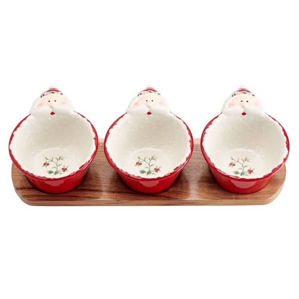 slide 2 of 5, Pfaltzgraff Winterberry Santa Dip Bowl and Tray Set, 10 Inch