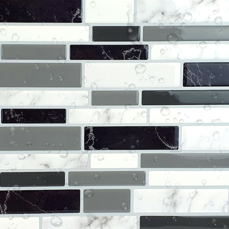 Walplus Mosaic Glossy 3D Metro Peel and Stick Backsplash Tile Stickers