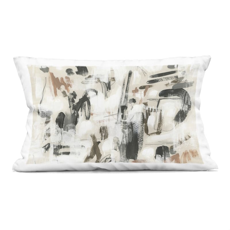 Stupell Chaotic Earthy Strokes Decorative Printed Throw Pillow Design by June Erica Vess - Accent - Polyester - Beige - Single
