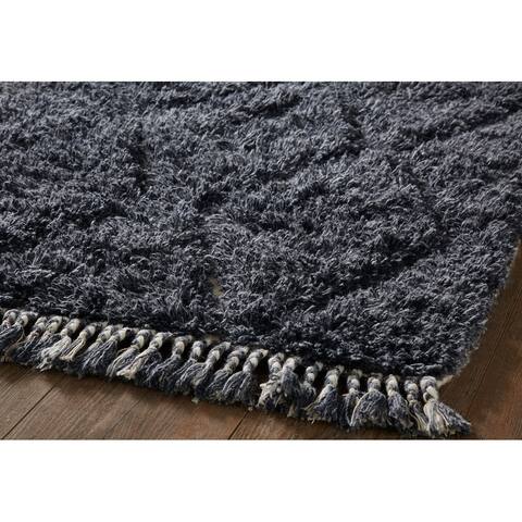 Munroe Steel Blue Wool Cotton Rug