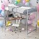 preview thumbnail 2 of 10, Twin Size Loft Bed with Built-in Desk and Shelf, Sturdy Metal & MDF Frame