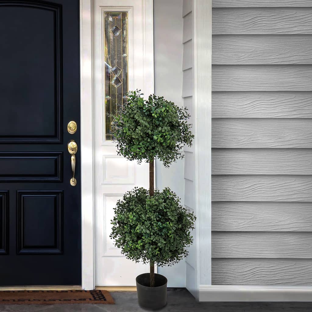 National Tree Company 46-Inch Artificial Boxwood Double Ball Topiary Tree - 46 in