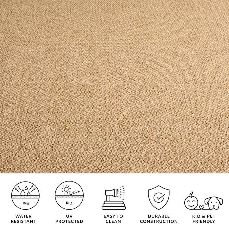 SAFAVIEH Sisal Performance Kasia Washable Indoor/Outdoor Rug - Weather Resistant & Easy Cleaning