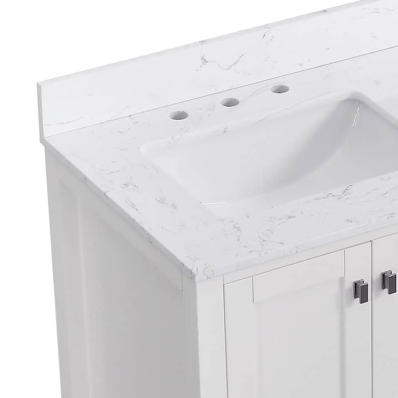 StarrySky 72 inch Undermount Double Sink Bathroom Vanity with Engineered Carrara Marble Top