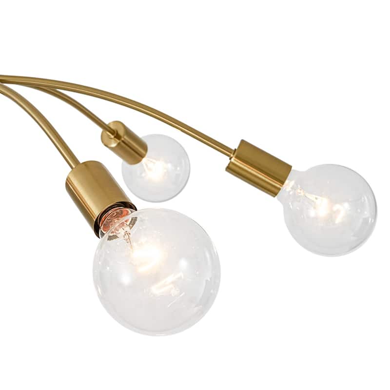 6-Light Mid-century Modern Spider Metal Chandelier - 28.0 in