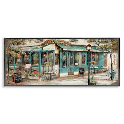Stupell European City Streets Traditional Restaurant Architecture Sidewalk Scene Framed Wall Art