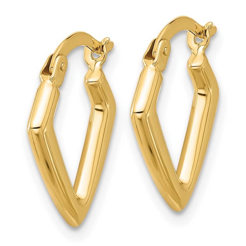 Curata 14k Yellow Gold Polished Hoop Earrings - 16.99x14.37mm