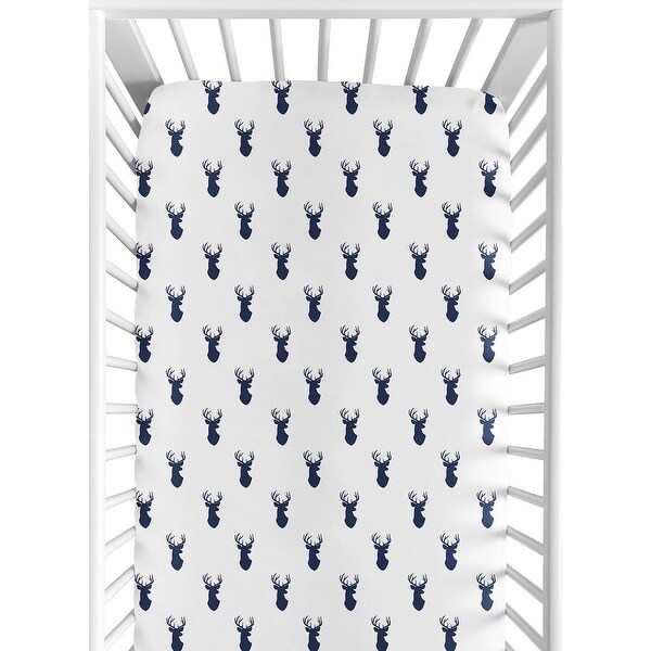 Navy blue hotsell deer crib bedding