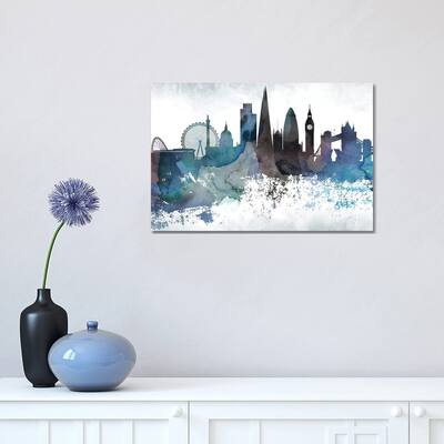 iCanvas "London Bluish Skylines" by WallDecorAddict Canvas Print