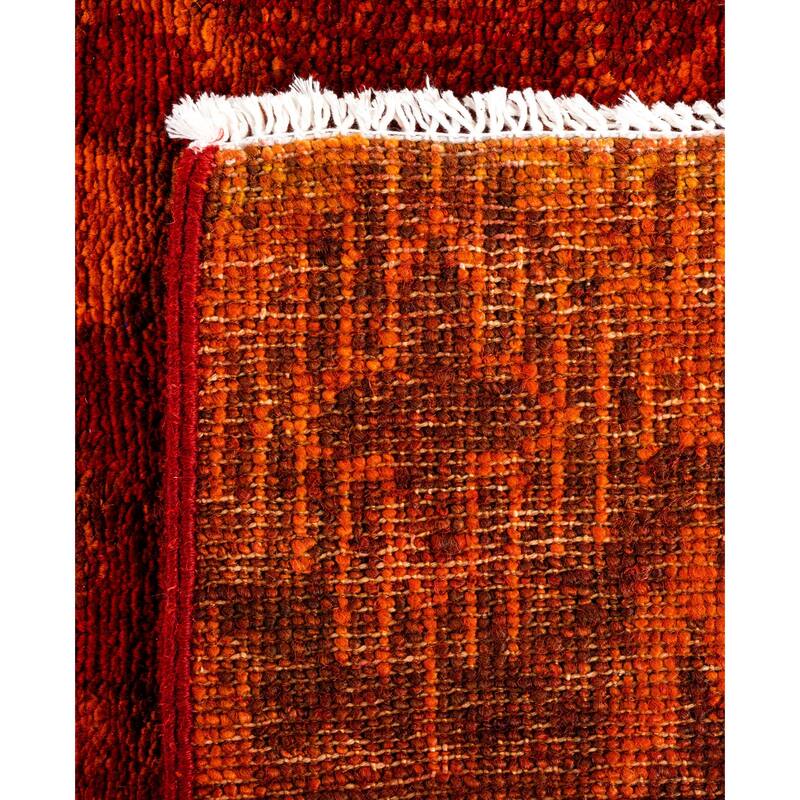 Overdyed One-of-a-Kind Hand-Knotted Area Rug - Orange - 4' 0" x 6' 1"